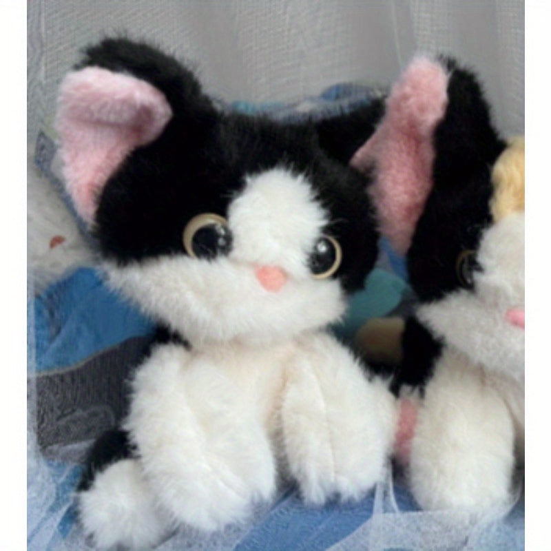 Cute Cat Plush Toy Soft Fluffy Kitten Stuffed Animal Desk Decor Gift