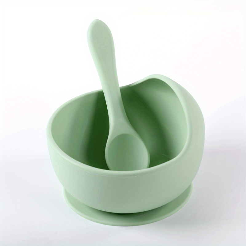 Baby Bowl and Spoon Set for Independent Eating with Silicone Sucker Bowl