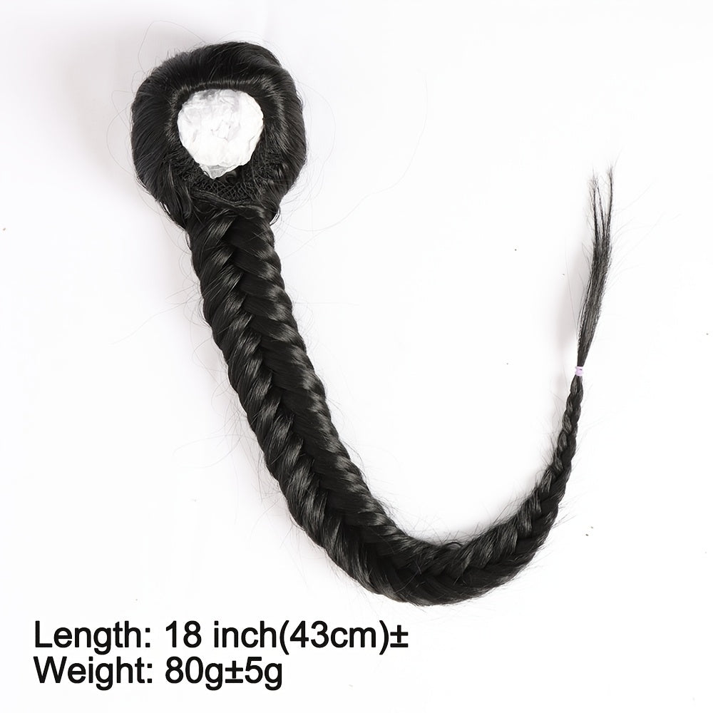 45 72 Cm Fishbone Ponytail Extensions Women Hairpieces Synthetic Ponytail