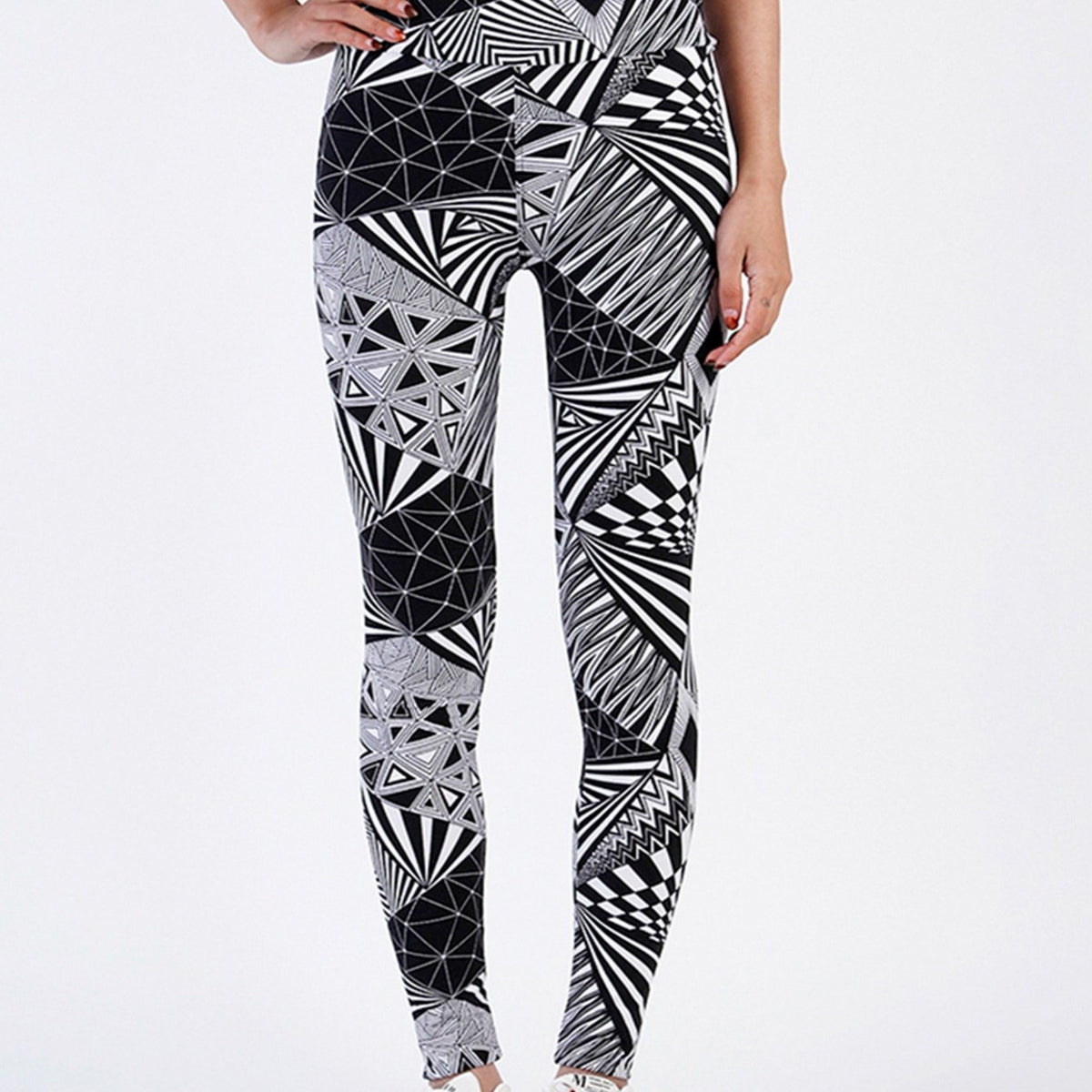Women's Geometric Print High Waist Cropped Pants