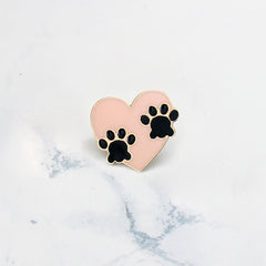 Cat's Paw Heart Alloy Brooch