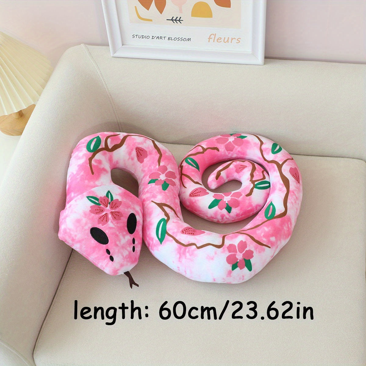 Realistic Planted Snake Plush Toy Skull Snake Peach Blossom Green Snake Doll