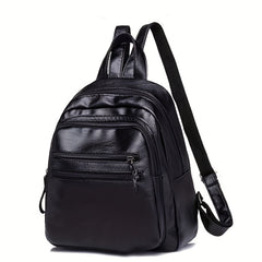 Minimalist Solid Backpack Zipper Storage Bag For School