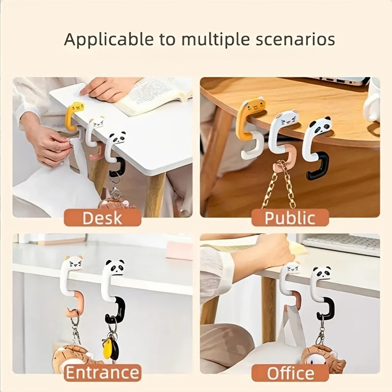 Cartoon Desktop Bag Hook Folding Table Bag Hook Travel Portable Animal Bag Hook