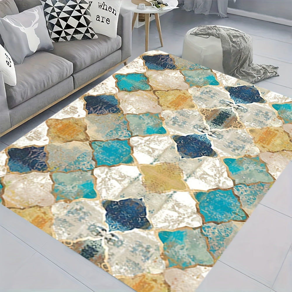 Scandinavian Gradient Geometric Rug 0.39in Thick