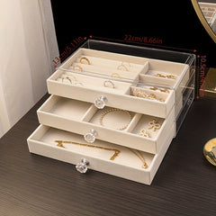 Flannelette Acrylic Jewelry Storage Box Drawer Type Jewelry Storage Box