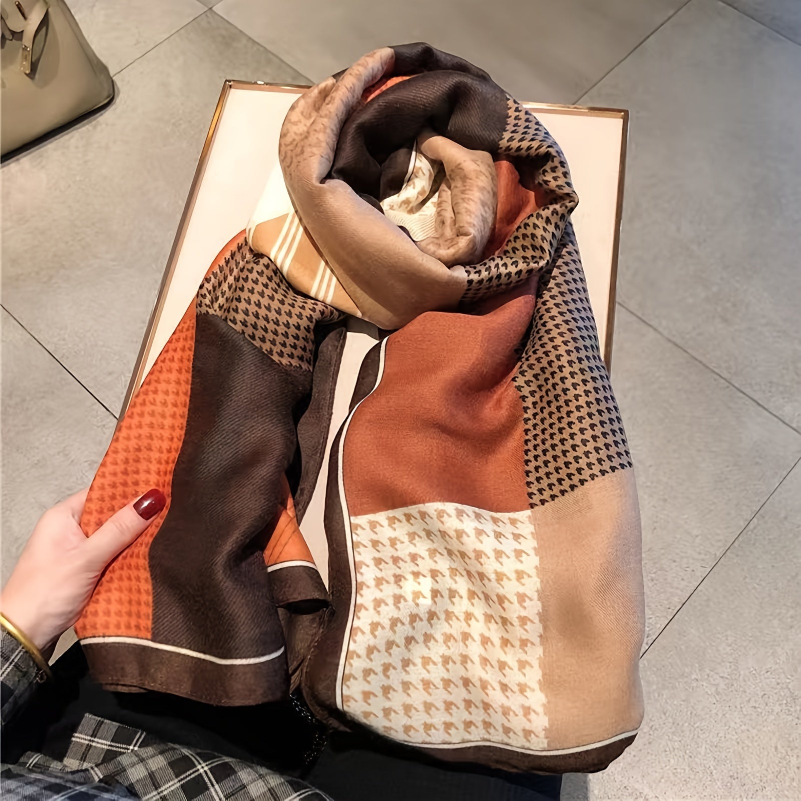 Colorful Plaid Ladies Scarf Long Shawl Light Soft All Seasons