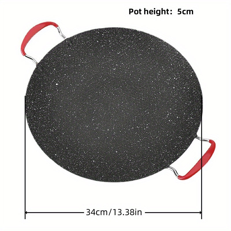 Non Stick BBQ Grill Pan Round Griddle Pan with Anti Scalding Handle