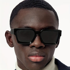 Thick Frame Square Men's Sunglasses Personality Gift Set