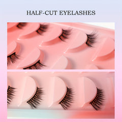 5 Pairs Half Lashes Natural Thick False Eyelashes Mink Fluffy Lash Extension
