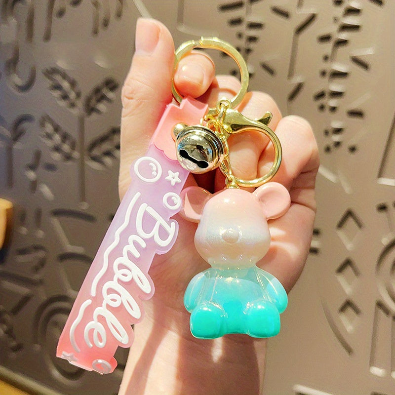 Cartoon Gradient Bear Keychain Bag Pendant Couples Gift