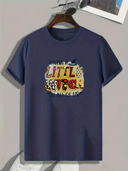 Little Witch Print Men's T-shirt Casual Comfy Tee for Summer