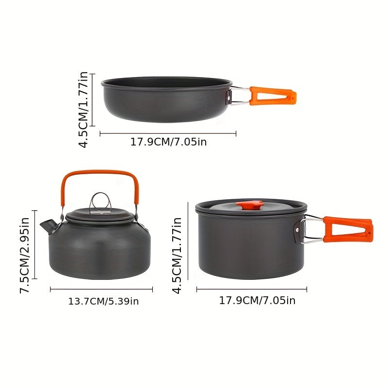 Camping Cookware Set: Lightweight Aluminum Pots, Pans & Utensils