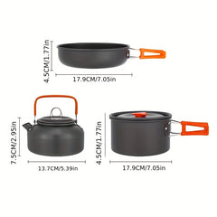 Camping Cookware Set: Lightweight Aluminum Pots, Pans & Utensils