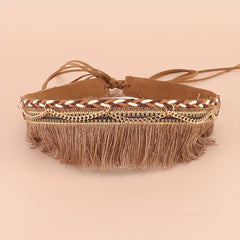 Boho Turquoise Tassel Hat Band Western Style Cowboy Cowgirl Hatband