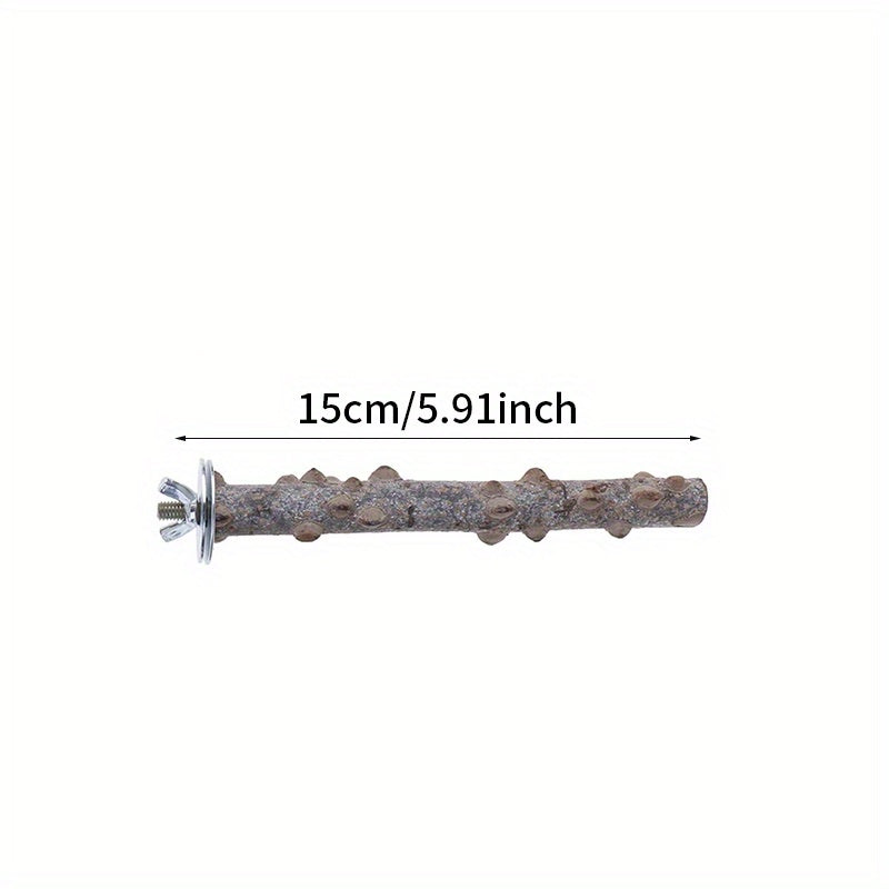 Wood Parrot Perch w/ Grinding Pepper for Claw Health