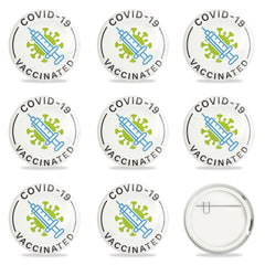 9 Pcs Vaccine Button Pins Covid 19 Vaccinated Pins Men's Women's Brooches
