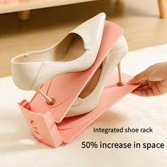 Adjustable Plastic Shoe Slot Storage Organizer - 4pcs set