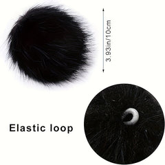 2pcs Faux Fur Pom Balls for Crafts Keychains Scarves Gloves Bags Knitting
