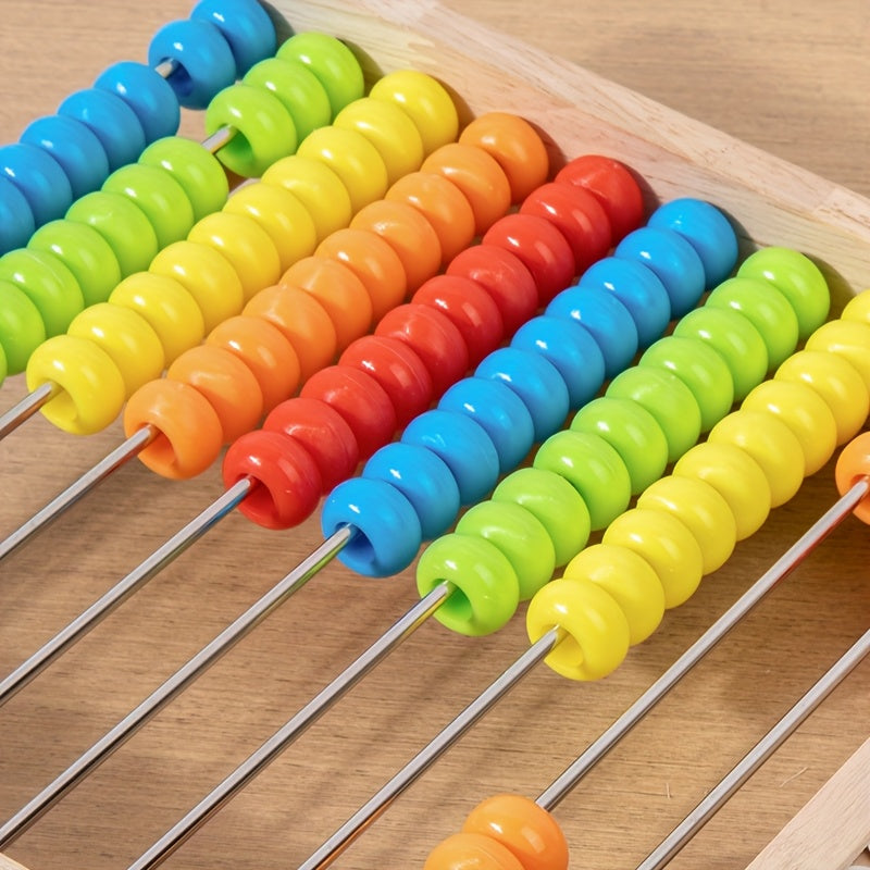 Wooden Math Calculation Rack Educational Toy Addition Subtraction Table Gift