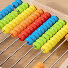 Wooden Math Calculation Rack Educational Toy Addition Subtraction Table Gift