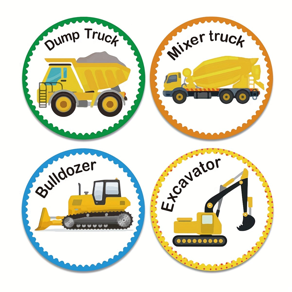 500pcs Truck Stickers For Kids Reward Construction Car Birthday Party