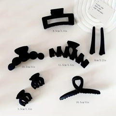 8pcs Acrylic Frosted Hair Claw Solid Shark Claw Hair Accessories