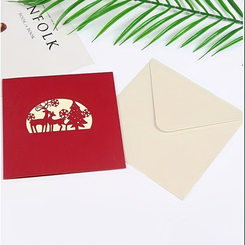 3D Cartoon Pop up Christmas Greeting Card