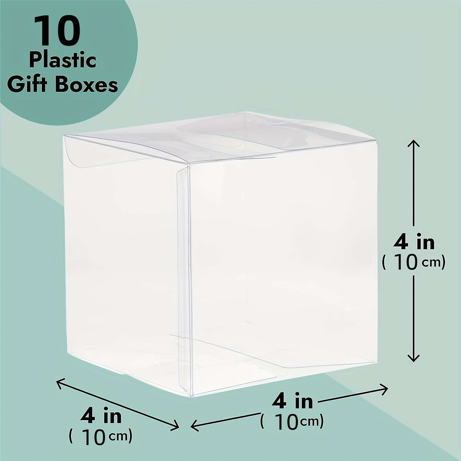 10pcs 4x4x4 Square Clear Gift Boxes Wedding Party Favors Bridal Showers