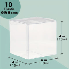 10pcs 4x4x4 Square Clear Gift Boxes Wedding Party Favors Bridal Showers