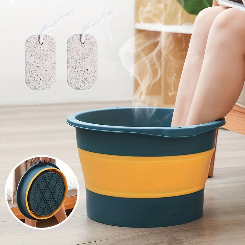 Collapsible Foot Bath Foot Soak Tub 2pcs Foot Grinding Stones