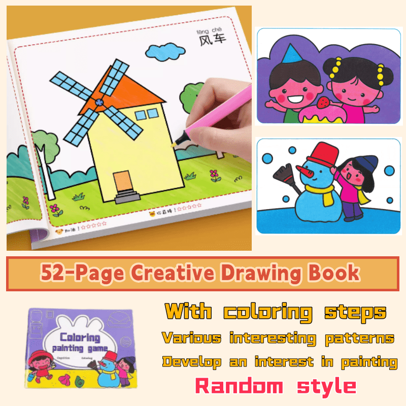 Animal Pattern Coloring Book with 52 Pages - Educational Drawing Supplies
