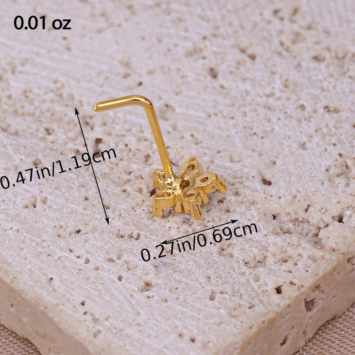 Zircon Flower Nose Stud Copper Piercing
