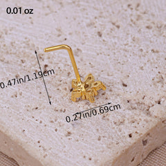 Zircon Flower Nose Stud Copper Piercing