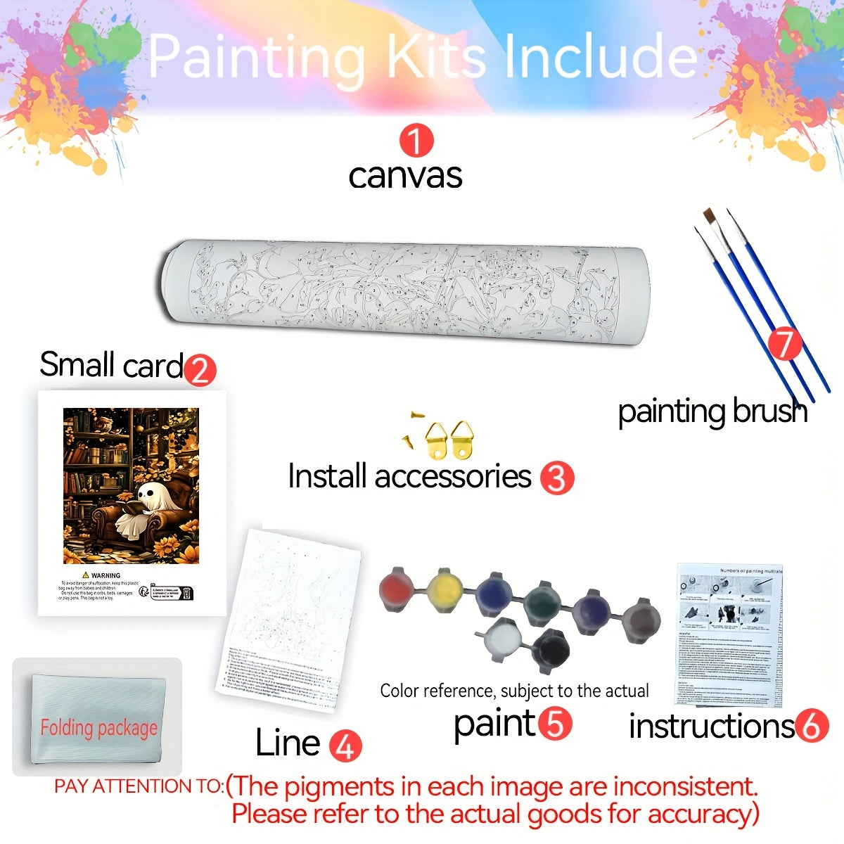 DIY Digital Painting Kit Library Scene Ghost Reading Autumn Canvas Home Decor