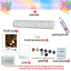 DIY Digital Painting Kit Library Scene Ghost Reading Autumn Canvas Home Decor