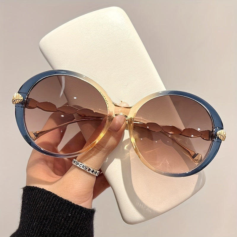 Women's Large Oval Sunglasses Summer Jelly Block Sun Shades UV400