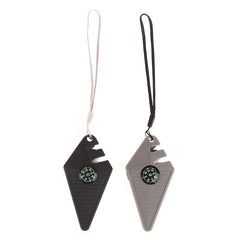 Mini Sharpener with Compass for Outdoor Camping