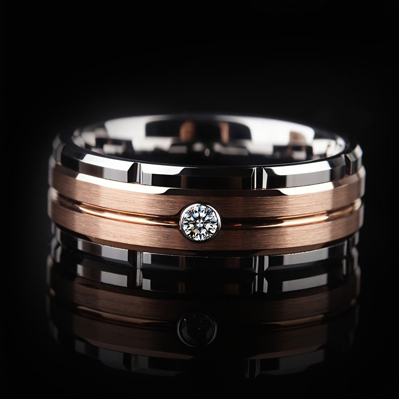Stainless Steel Couples Rings Engagement Rings Rose