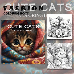 Cat Coloring Book 22 Pages Thick Paper Fun Creative Halloween Christmas Gift