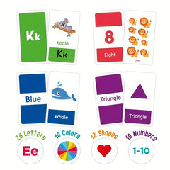 Kids Flash Cards Alphabet Colors Shapes Numbers Double Sided Educational Toys