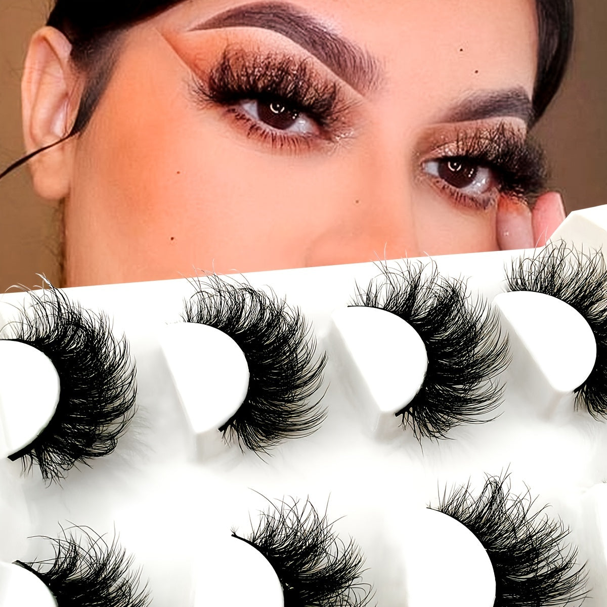 4 Pairs 18mm Fluffy Volume Full Strip False Lashes Faux Mink Dramatic Look