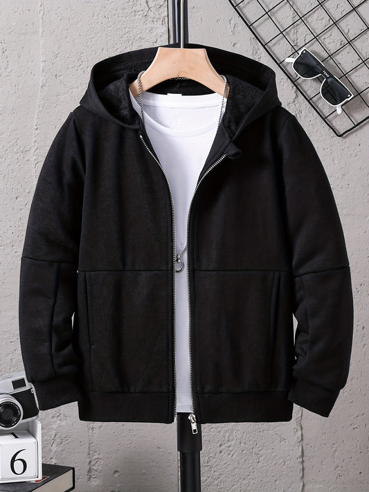 Boys Zip Up Hooded Sweatshirt Long Sleeve Hoodie Gym Sports Jacket