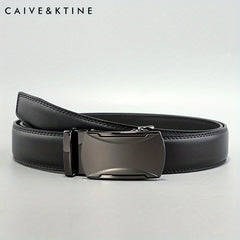 Caivektine Men's Cowhide Belt Business Casual Leather Belt