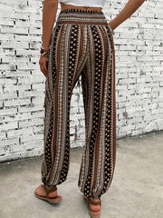  Boho Pants Women's Plus Geo Print High Waisted Harem Trousers