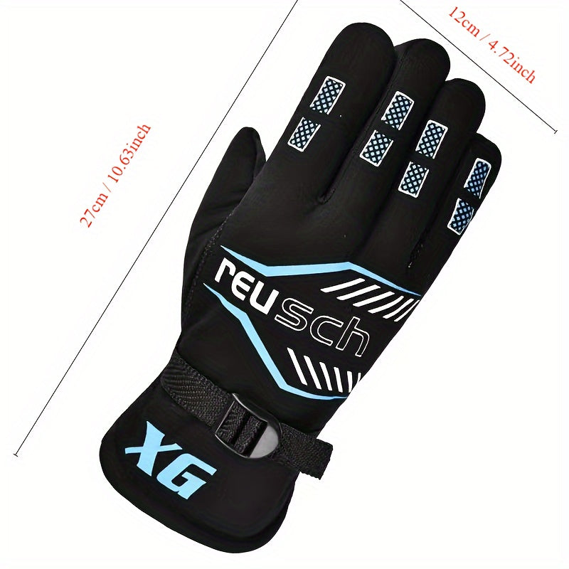Winter Cycling Gloves Velvet Thickened Non-slip Motorcycle Ski Gloves