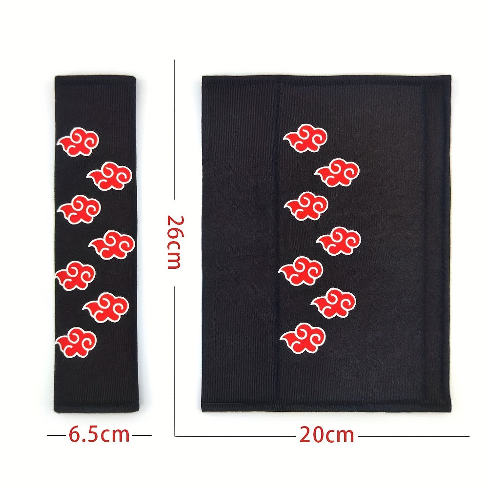 2pcs Soft Car Seat Belt Covers Red Cloud Scaling Japan