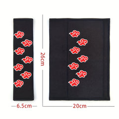 2pcs Soft Car Seat Belt Covers Red Cloud Scaling Japan