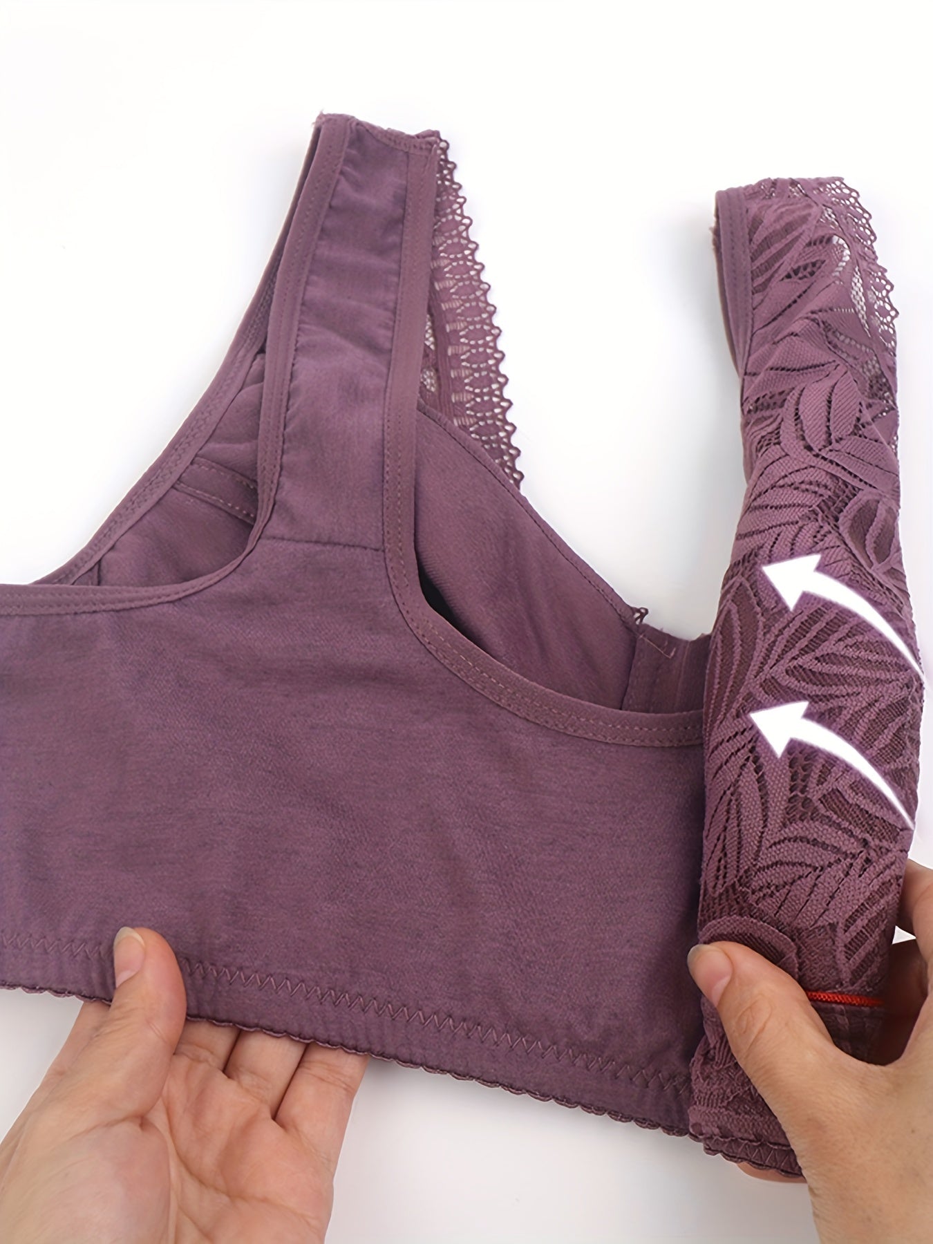 3 Pack Women's Plus Leaf Jacquard Lace Tank Bras Set