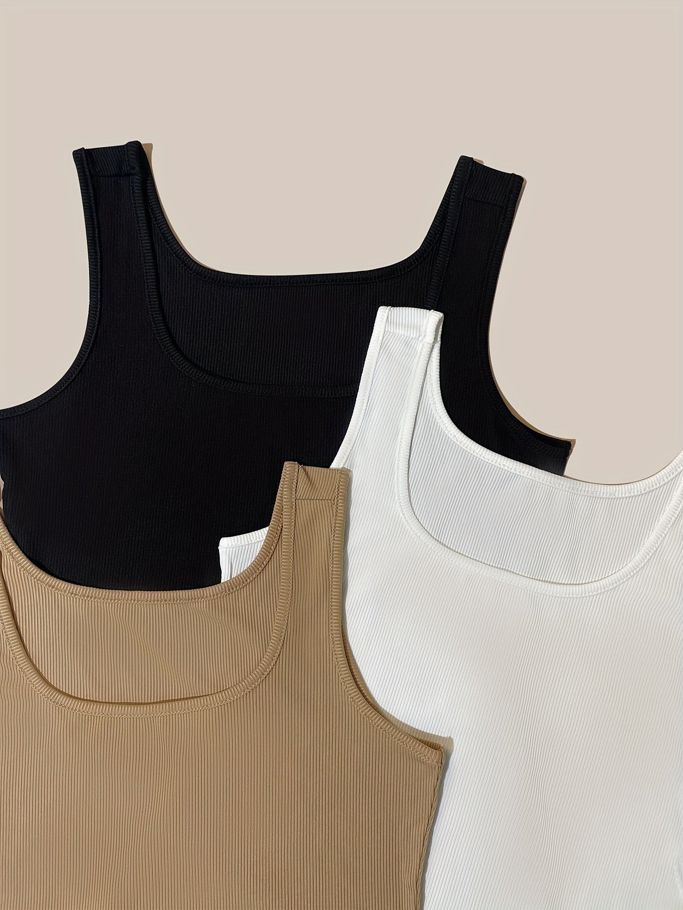 3-Pack Women's Summer Tank Tops Sleeveless Casual Crew Neck